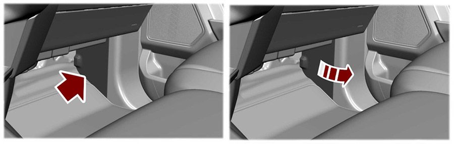 Ford F-150 (Brasil) (2023): Localização da caixa de fusíveis