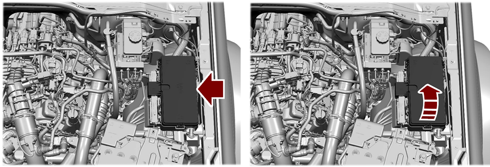 Ford Ranger (P703 / RA; 2022-2023): Localização da caixa de fusíveis