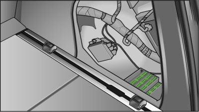 Audi Q5 (2009-2012): Localização da caixa de fusíveis