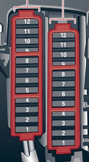Audi Q5 (2009-2012): Diagrama de fusíveis