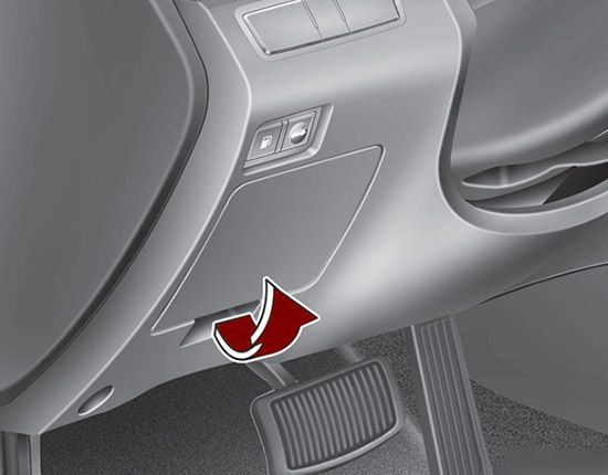 Hyundai Sonata (2010-2014): Localização da caixa de fusíveis