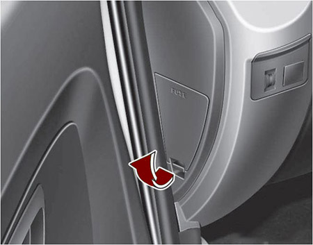 Kia Soul (2009-2011): Localização da caixa de fusíveis