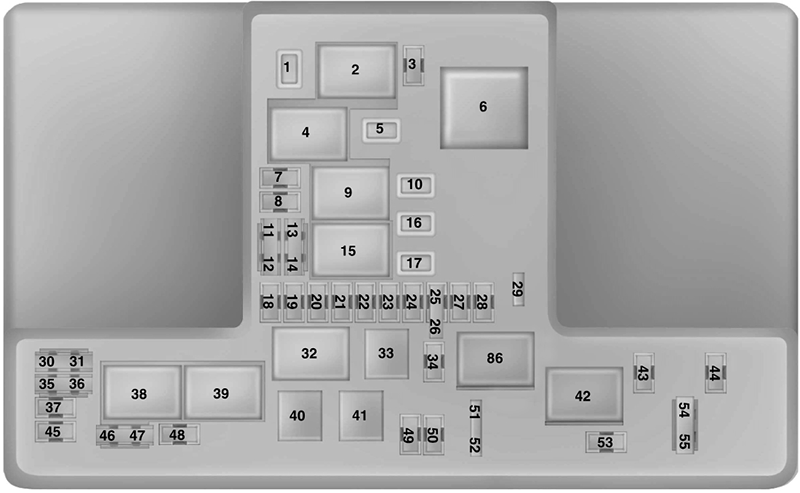 Diagrama de fusibles (Parte superior)